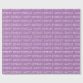 Happy Birthday lavender lila wit patroon modern Cadeaupapier (Vlak)
