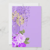 Happy BIrthday - Lavender Paars Floral Design Kaart (Achterkant)