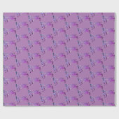 "Happy Birthday" Lavender Silvery Gradient Cadeaupapier (Vlak)