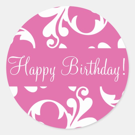 Happy Birthday Leaf Flourish Envelope Sticker Seal (Voorkant)