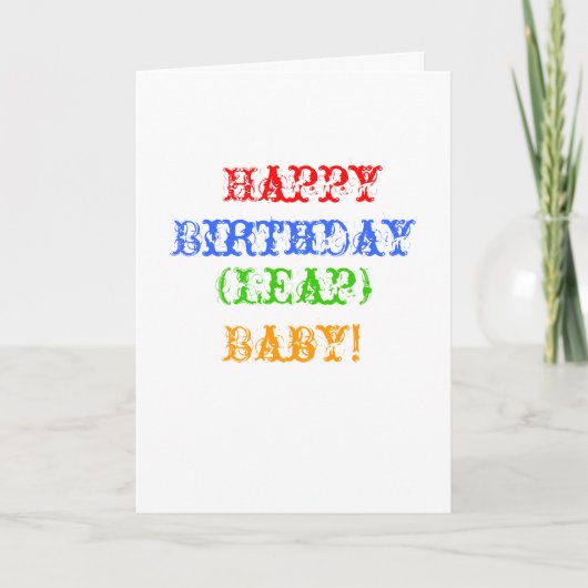 Happy, Birthday, (Leap), Baby! Kaart (Voorkant)