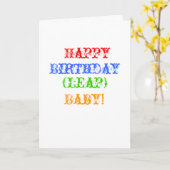 Happy, Birthday, (Leap), Baby! Kaart (Gele Bloem)