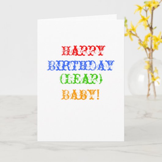 Happy, Birthday, (Leap), Baby! Kaart (Gele Bloem)
