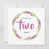 Happy Birthday lente bloem krans - Naam en leeftij Kaart (Voorkant)