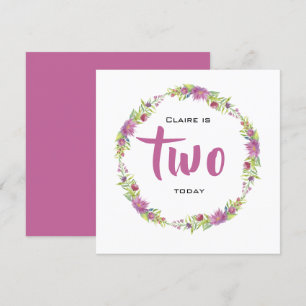 Happy Birthday lente bloem krans - Naam en leeftij Kaart