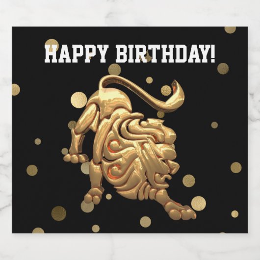 Happy Birthday Leo Bier Etiket (Enkel label)