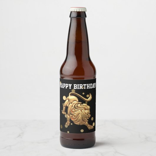 Happy Birthday Leo Bier Etiket (Voorkant)