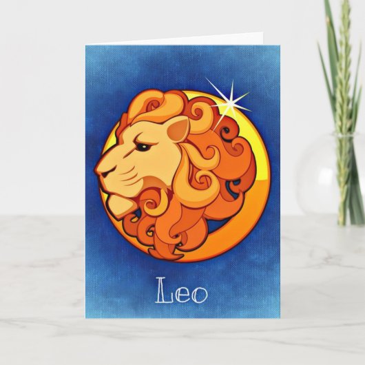 Happy Birthday Leo Zodiac Horoscope August Kaart (Voorkant)