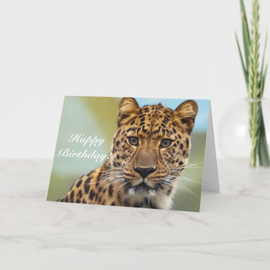 Happy Birthday Leopard wenskaart Kaart (Voorkant)