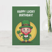 Happy Birthday Leprechaun Kaart (Voorkant)