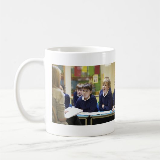 Happy Birthday-leraar uit studenten 2 foto's Koffiemok (Links)