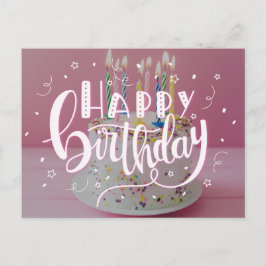 Happy Birthday lettering concept Uitnodiging Briefkaart