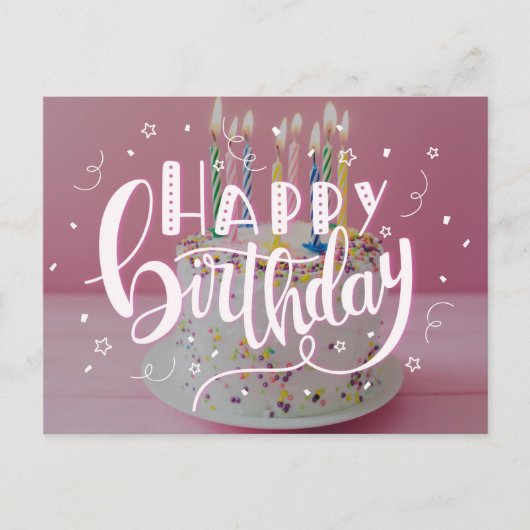 Happy Birthday lettering concept Uitnodiging Briefkaart (Voorkant)