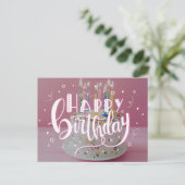 Happy Birthday lettering concept Uitnodiging Briefkaart (Staand voorkant)