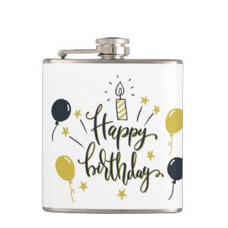 Happy Birthday Lettering Heupfles