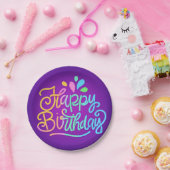 Happy Birthday Lettering Papieren Bordje (Feest)