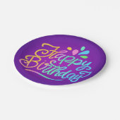 Happy Birthday Lettering Papieren Bordje (Gekanteld)