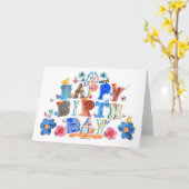 Happy birthday letters kaart (Gele Bloem)