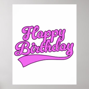 Happy Birthday  lettertype Poster
