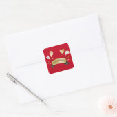 Happy Birthday, leuk en feestelijk ontwerp, Vierkante Sticker (Envelop)