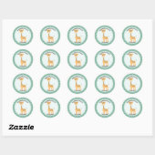 Happy Birthday Leuke Giraffe Zoo Dieren Ronde Sticker (Vel)