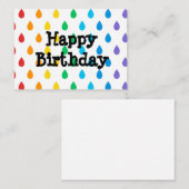 Happy Birthday, leuke multicololf achtergrond Notitiekaartje (Voorkant / Achterkant)