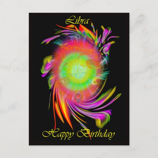 Happy Birthday Libra Briefkaart (Voorkant)