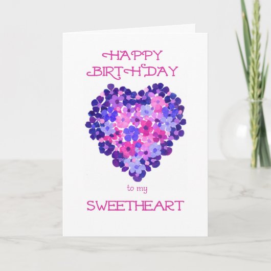 Happy Birthday, Liefje Kaart - Flower Power (Voorkant)