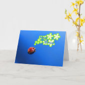 Happy Birthday lieveheersbeestje Kaart (Gele Bloem)