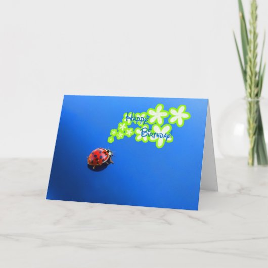 Happy Birthday lieveheersbeestje Kaart (Voorkant)