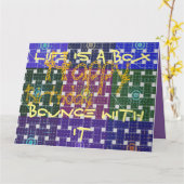 Happy Birthday Life is een Box tartan plaid Kaart (Gele Bloem)