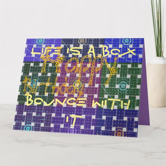 Happy Birthday Life is een Box tartan plaid Kaart (Voorkant)