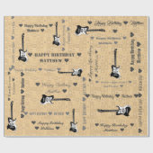Happy Birthday Light Pattern Guitar Cadeaupapier (Vlak)