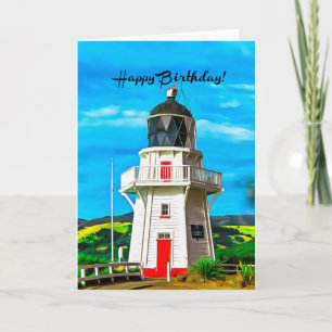 Happy Birthday Lighthouse Fine Art Card Kaart