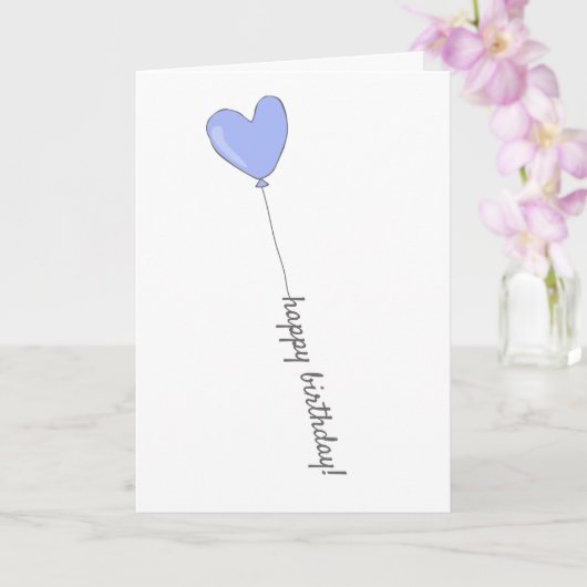 Happy Birthday - Lila hartverwarmingsballon Kaart (Orchidee)