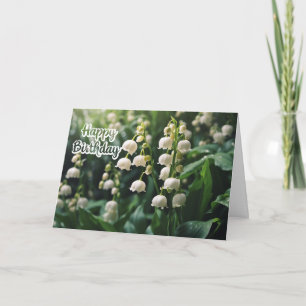 Happy Birthday Lily van de Valley Flowers Kaart
