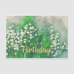 Happy Birthday Lily van de Valley Flowers Tissuepapier