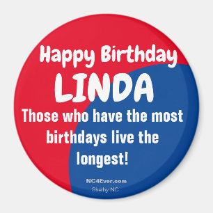 Happy Birthday LINDA Refkoelkast Magnet