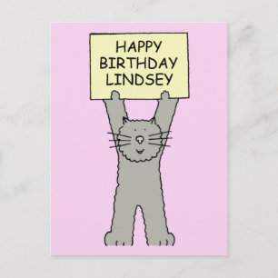 Happy Birthday Lindsey Carton Cat Briefkaart