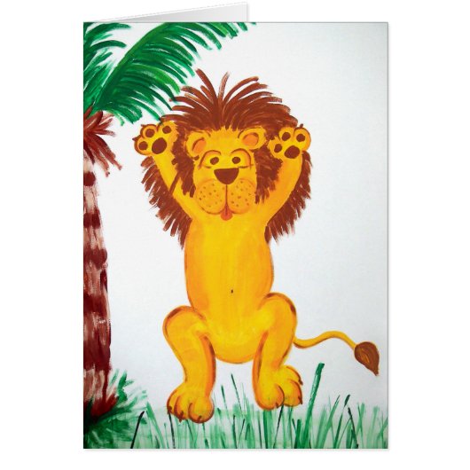 Happy Birthday Lion Art (Voorkant)