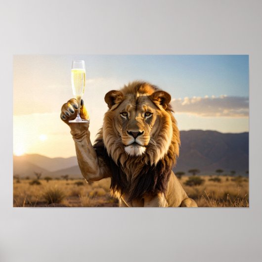 Happy Birthday Lion - Congratulations -  Poster (Voorkant)