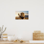 Happy Birthday Lion - Congratulations -  Poster (Keuken)