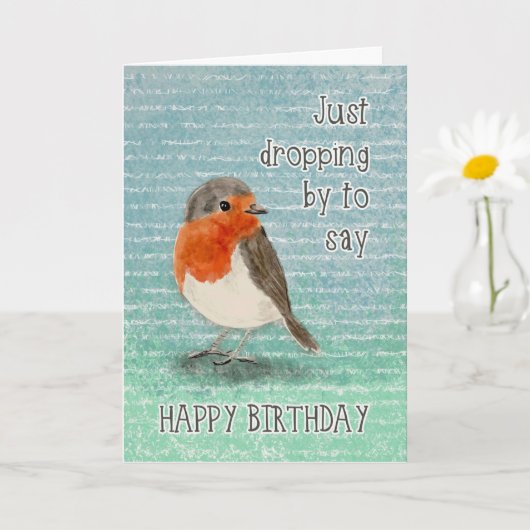 Happy Birthday Little Bird die langs valt Kaart (Kleine Plant)