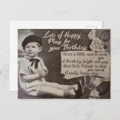 Happy Birthday Little Boy  Black and White Briefkaart (Voorkant / Achterkant)