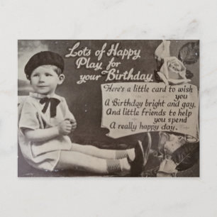 Happy Birthday Little Boy  Black and White Briefkaart