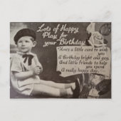 Happy Birthday Little Boy  Black and White Briefkaart (Voorkant)