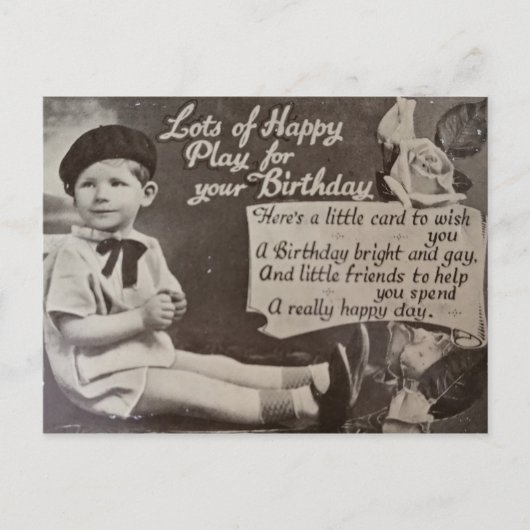 Happy Birthday Little Boy  Black and White Briefkaart (Voorkant)