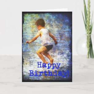 Happy Birthday Little Boy die in water springt Kaart