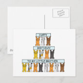 Happy Birthday Little Brother Schattige Cats. Briefkaart (Voorkant / Achterkant)
