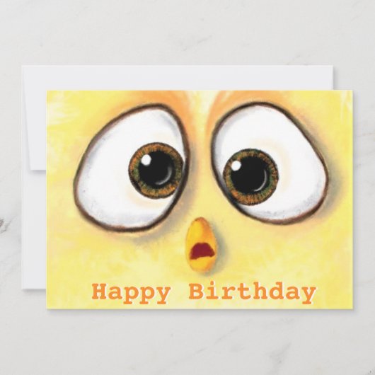 Happy Birthday - Little Chicken met Big Eyes (Voorkant)